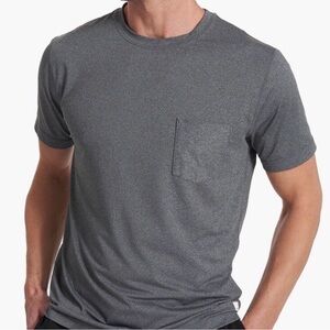 Vuori Tradewind Performance Dark Gray Short Sleeve Pocket Tee